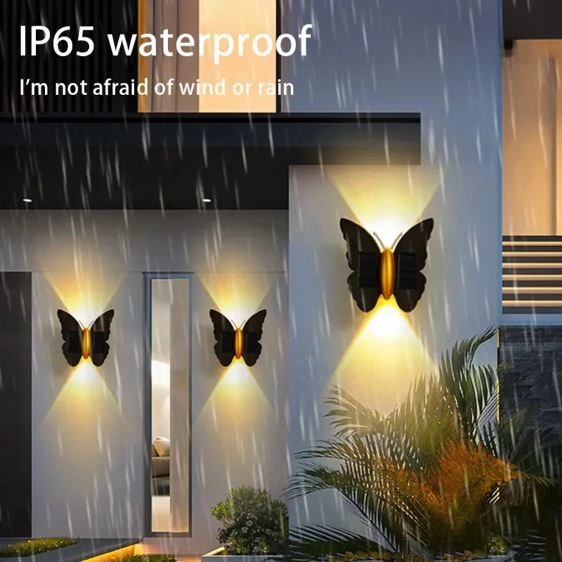 Solar Butterfly LED Outdoor Wall Light – Waterproof Garden Decoration