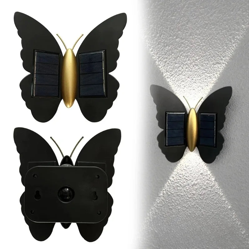 Solar Butterfly LED Outdoor Wall Light – Waterproof Garden Decoration
