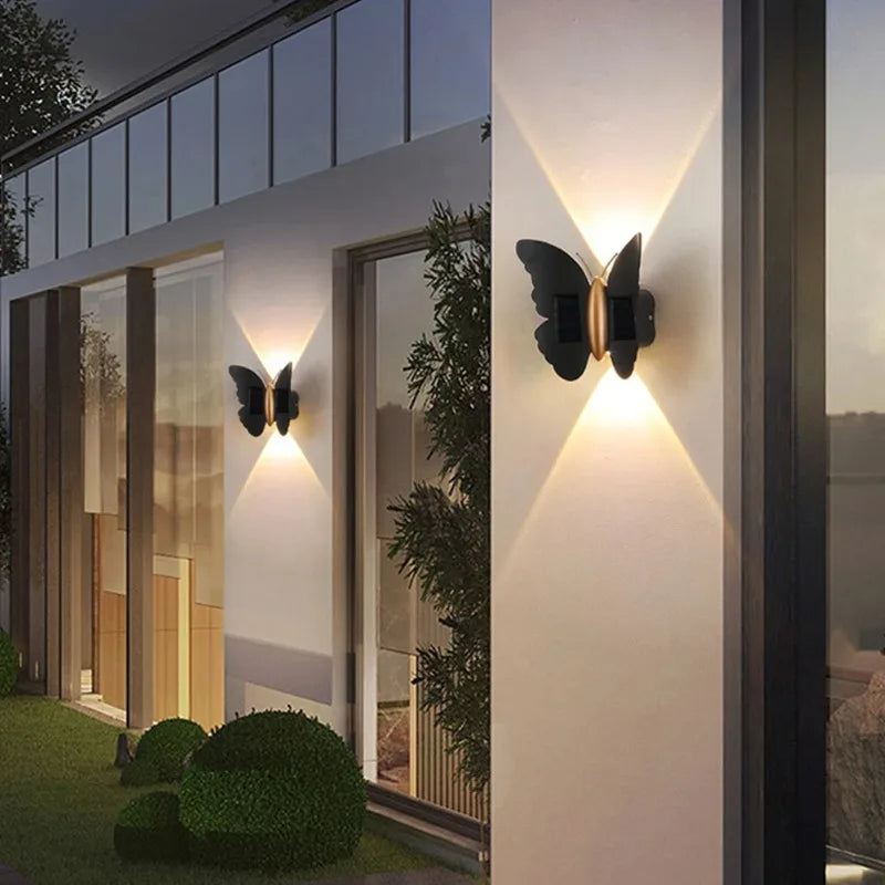 Solar Butterfly LED Outdoor Wall Light – Waterproof Garden Decoration