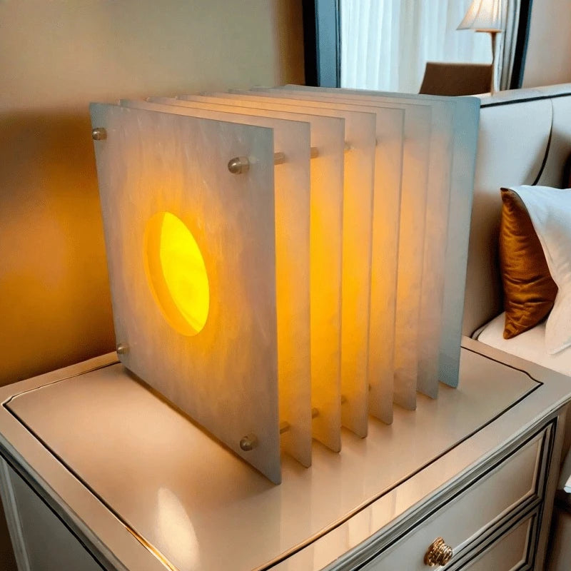Sculptural Cube Table Lamp