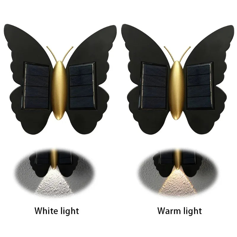 Solar Butterfly LED Outdoor Wall Light – Waterproof Garden Decoration