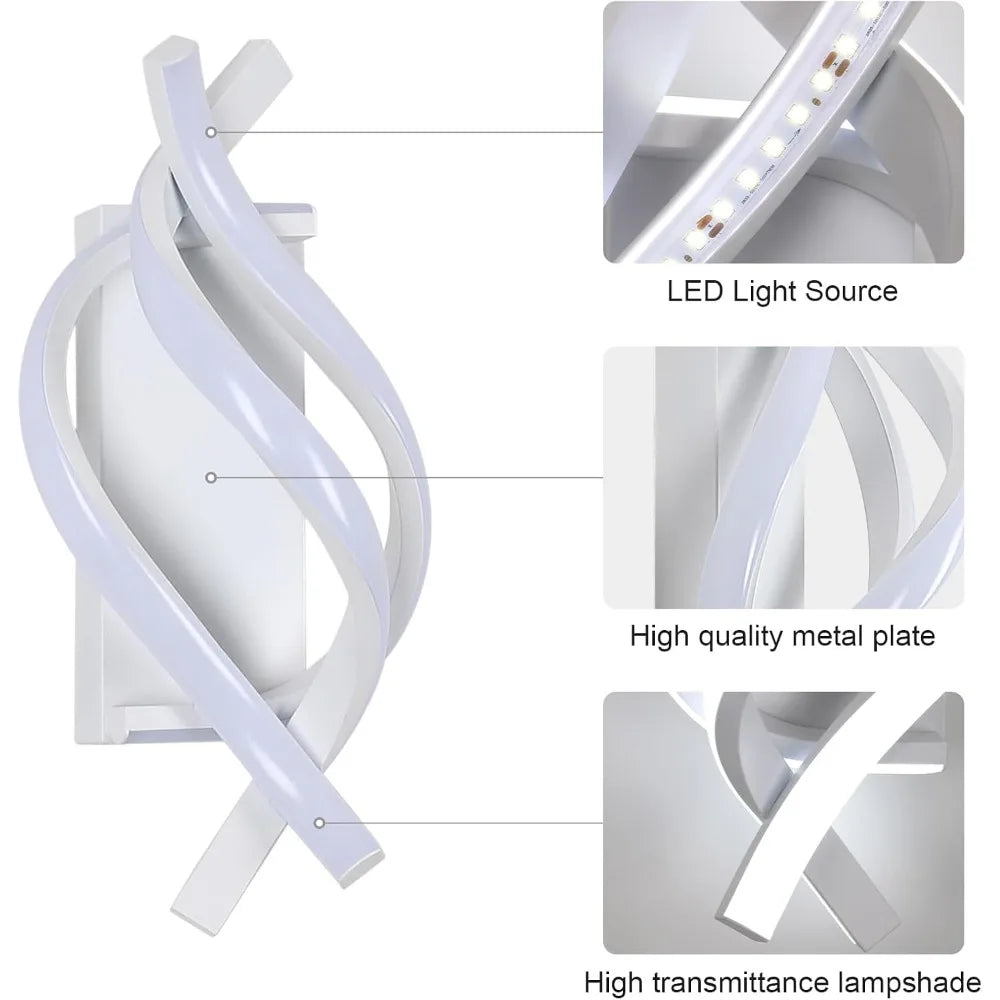 Triple Spiral LED Wall Lamp