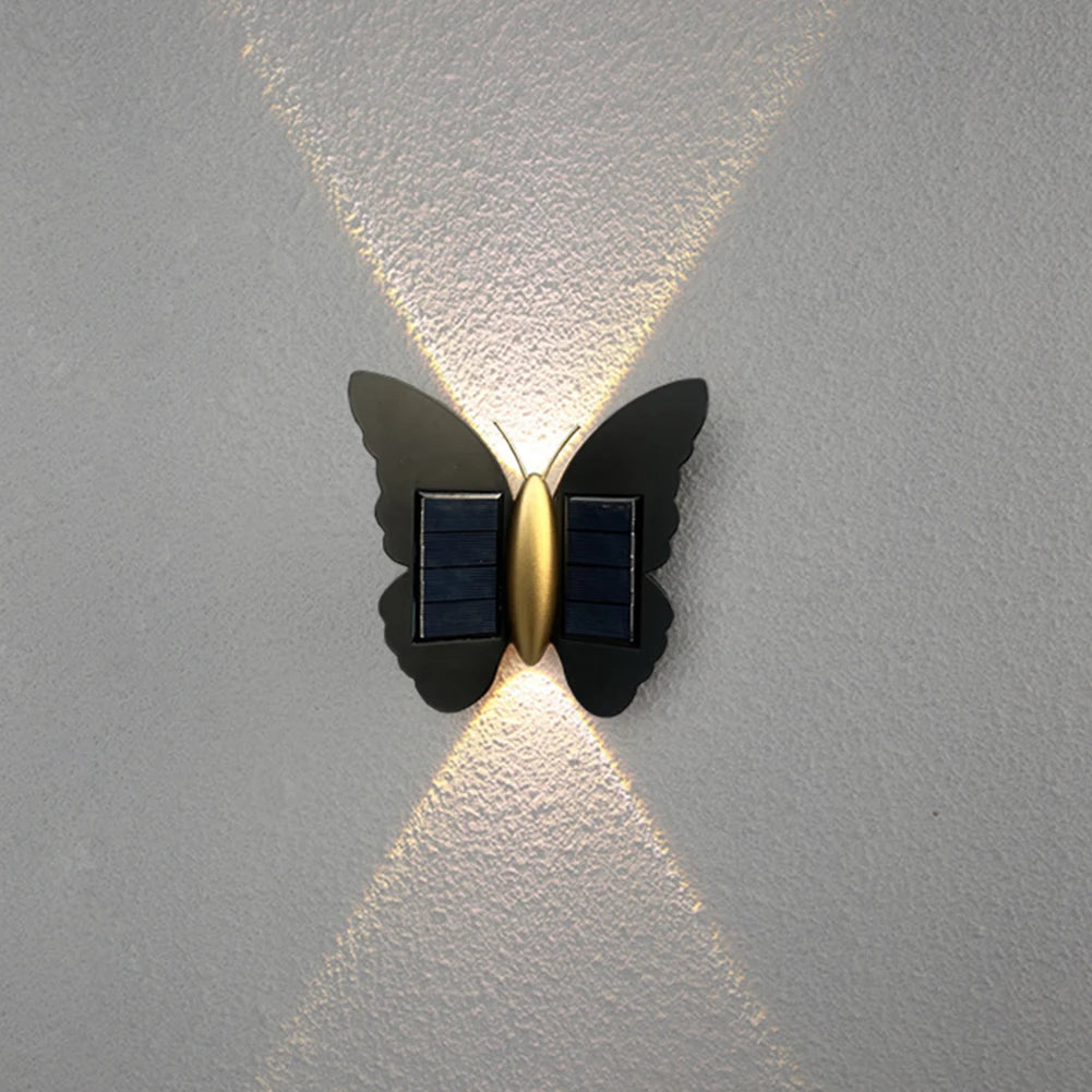 Solar Butterfly LED Outdoor Wall Light – Waterproof Garden Decoration