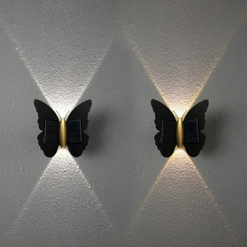 Solar Butterfly LED Outdoor Wall Light – Waterproof Garden Decoration