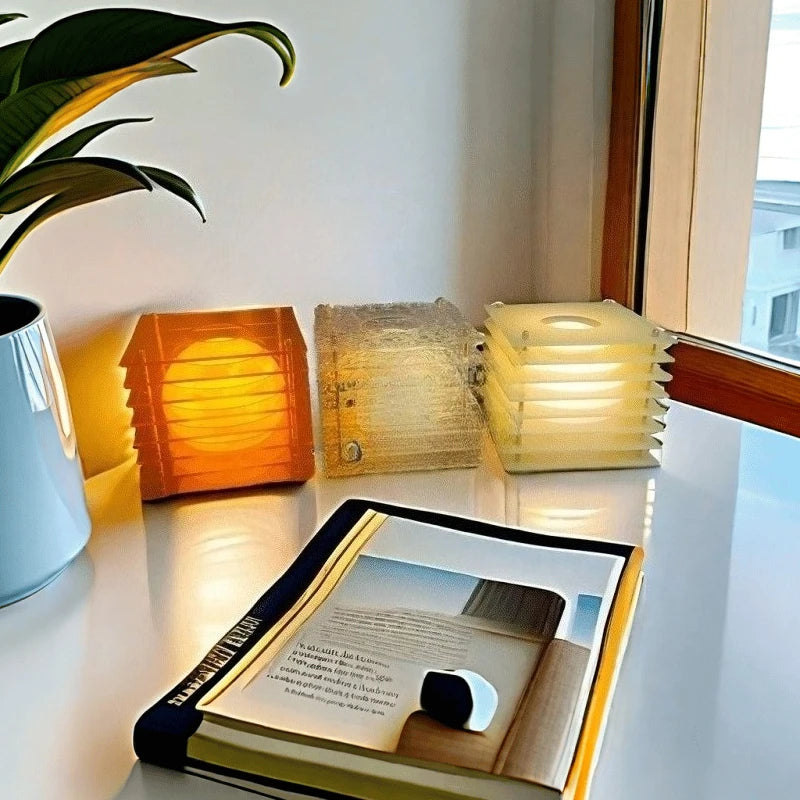Sculptural Cube Table Lamp