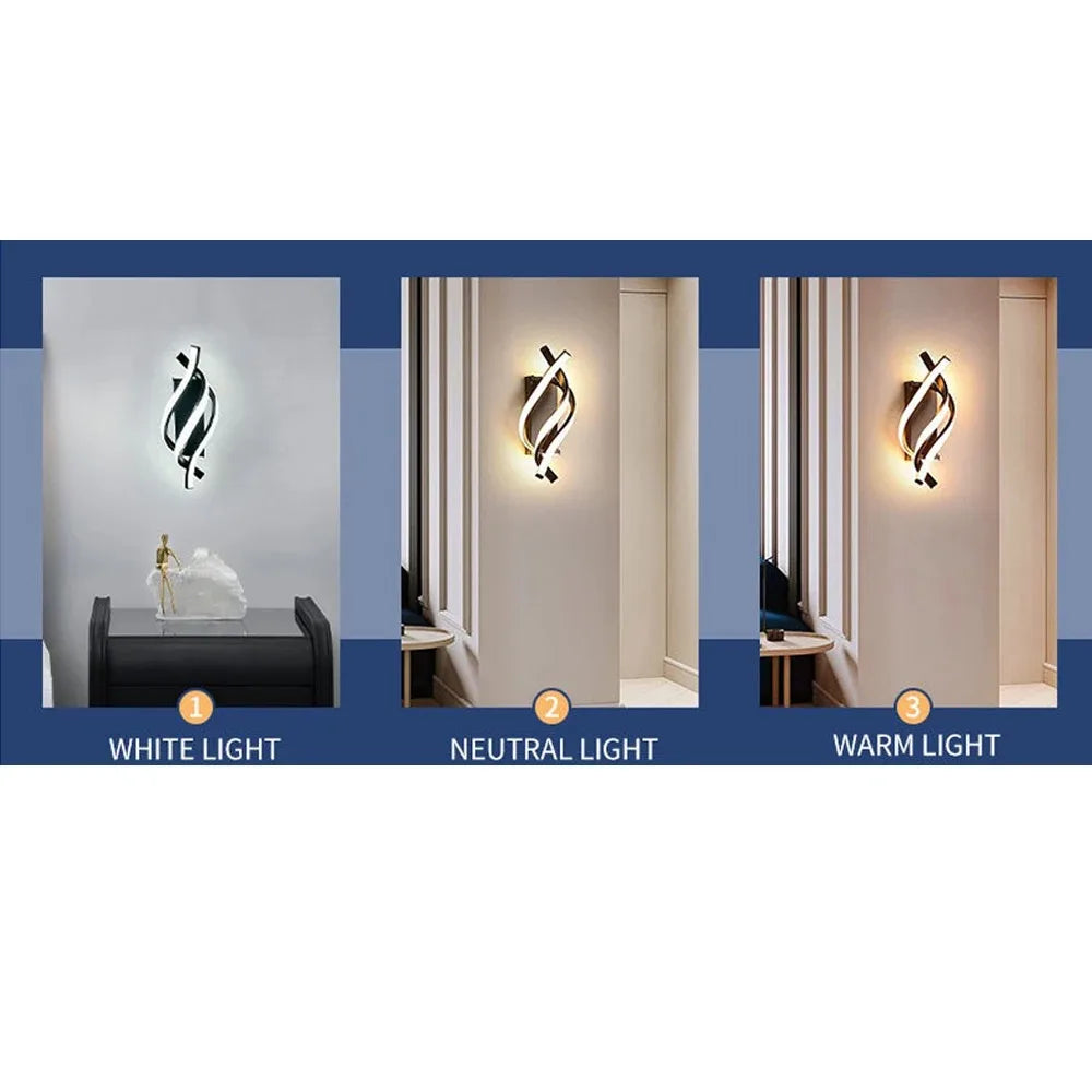 Triple Spiral LED Wall Lamp
